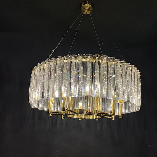 Post-modern copper luxury crystal chandelier living room dining room art villa bar table light personality model room lamps