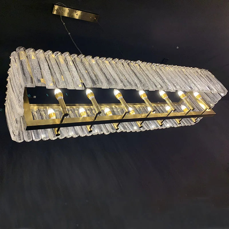 Post-modern copper luxury crystal chandelier living room dining room art villa bar table light personality model room lamps