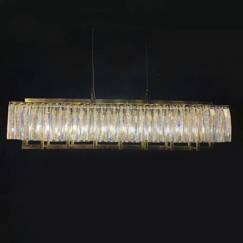 Post-modern copper luxury crystal chandelier living room dining room art villa bar table light personality model room lamps