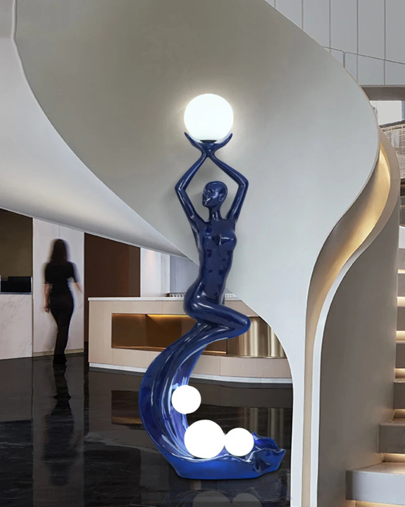 Post modern creative figure abstract art decoration floor lamp home living room hotel luxury figure sculpture decoration