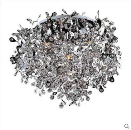 Post-modern crystal chandelier LED luxury design sense living room dining room lamp villa leap round creative decorative lights