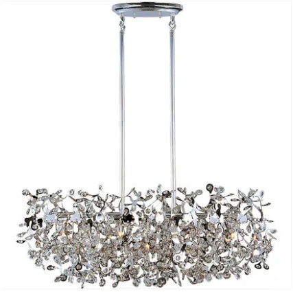 Post-modern crystal chandelier LED luxury design sense living room dining room lamp villa leap round creative decorative lights