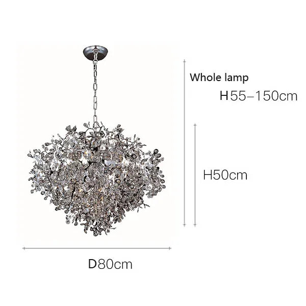 Post-modern crystal chandelier LED luxury design sense living room dining room lamp villa leap round creative decorative lights