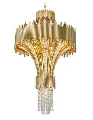 Post-modern hotel engineering villa duplex building art gold model room European luxury club meeting room chandelier