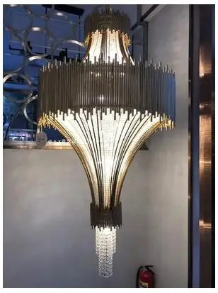 Post-modern hotel engineering villa duplex building art gold model room European luxury club meeting room chandelier