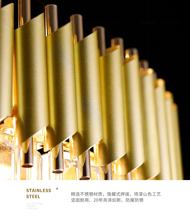 Post-modern luxury K9 crystal 12W LED three-color villa hotel lamp pool staircase crystal chandelier duplex building hall villa