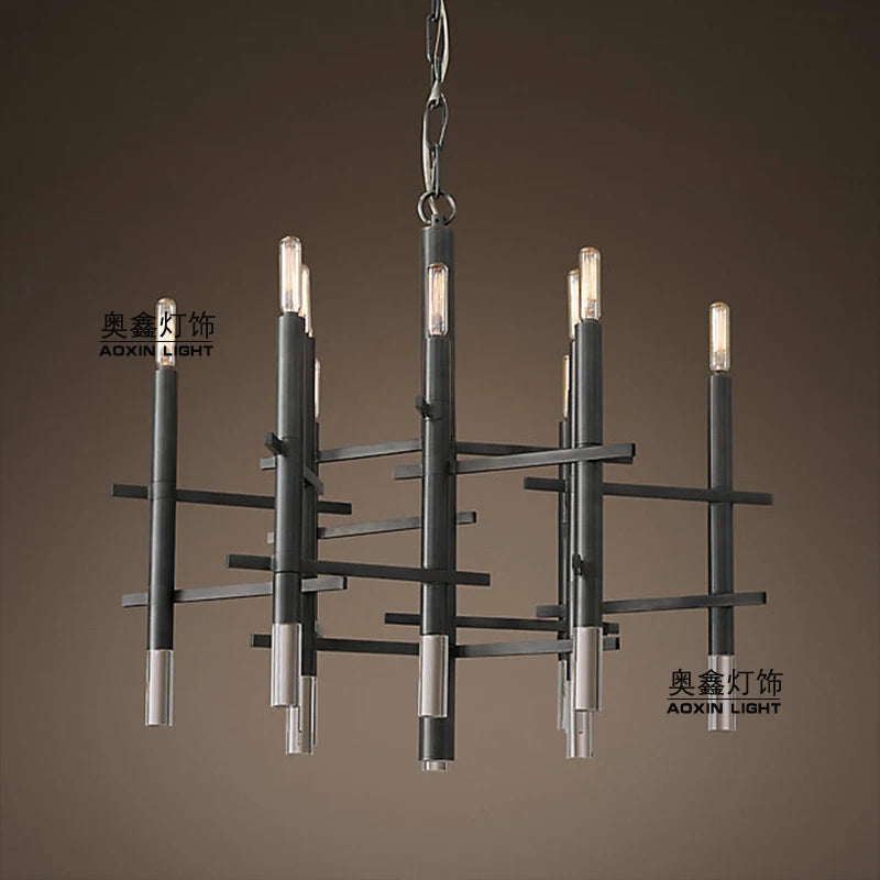 Postmodern American personality creative simple retro industrial living room hotel villa design chandelier