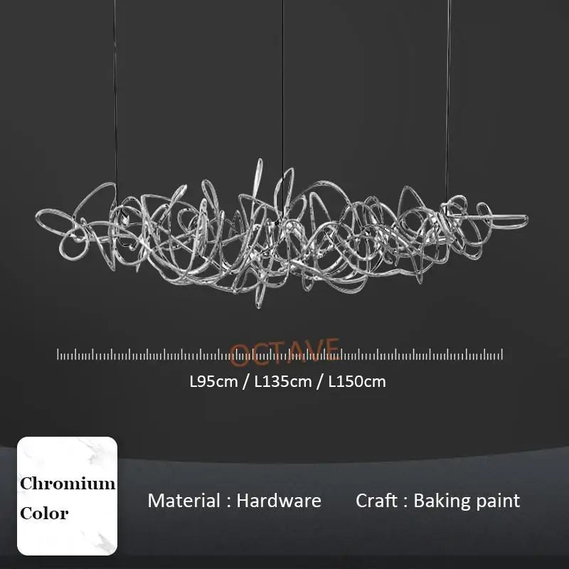 Postmodern Chandelier Living Room Creative Personality Villa Restaurant Lamp Nordic Conference Room Gold Chrome G9 Hanging Lamp