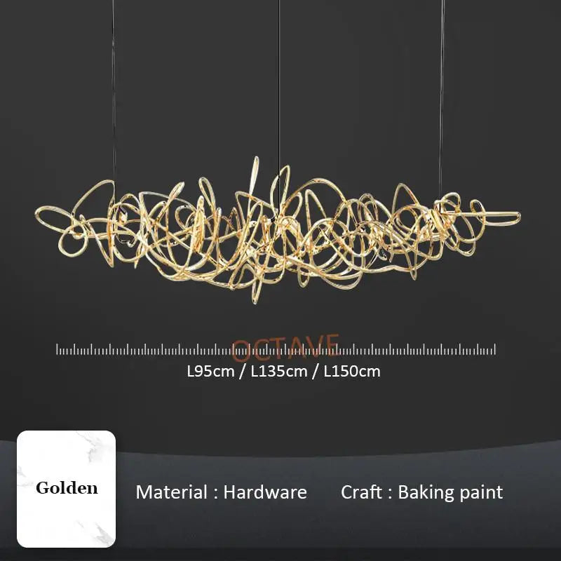 Postmodern Chandelier Living Room Creative Personality Villa Restaurant Lamp Nordic Conference Room Gold Chrome G9 Hanging Lamp