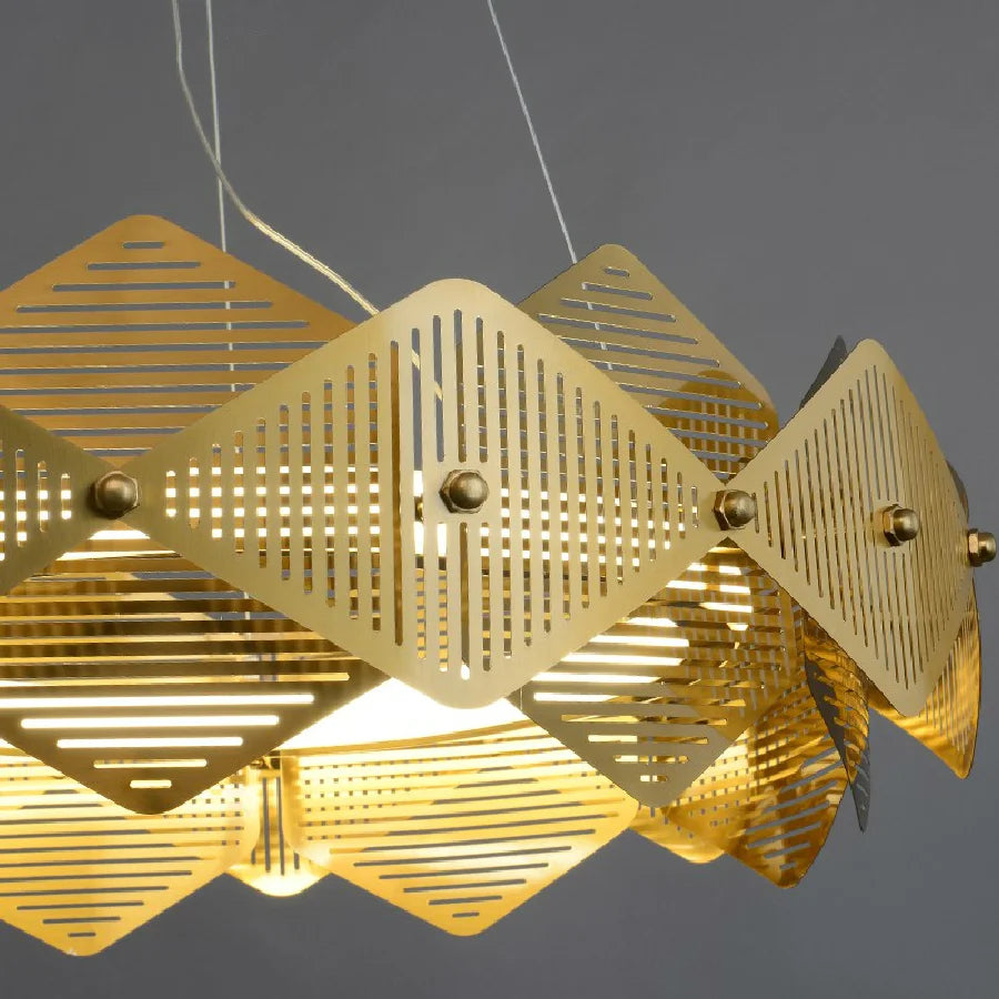 Postmodern Luxury LED Chandelier Lighting Stainless Steel Round Creative Hanging Lamp For Dining Living Room Bedroom Villa Deco