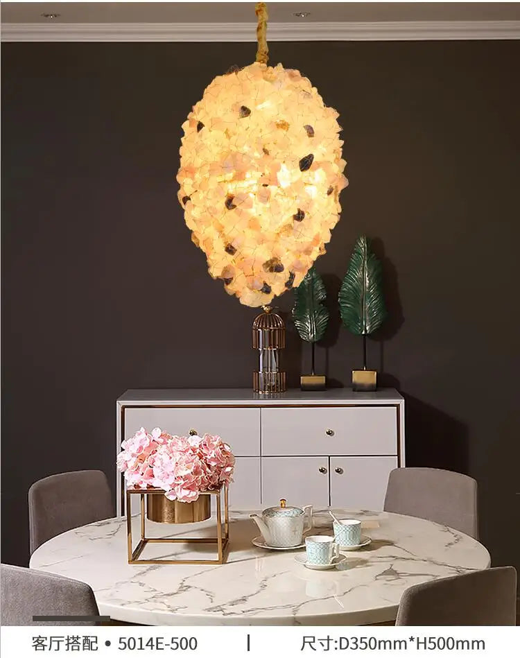 Postmodern Natural Marble Chandelier Designer American Simple Dining Room Living Room Bedroom Villa Decorative Chandelier