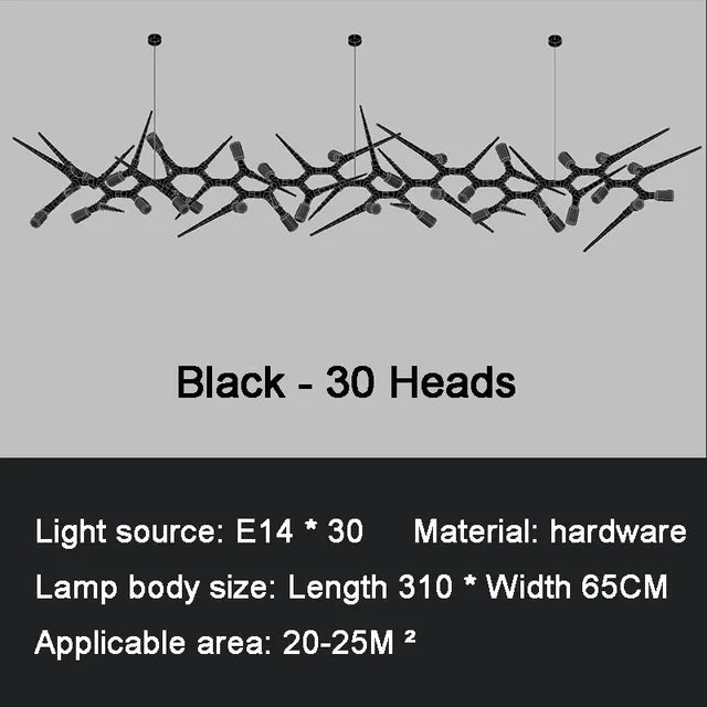 Postmodern Novelty LED Chandelier Lighting Luxury Dining Living Room Creative Long Hanging Lamp Restaurant Villa Lobby Fixtures