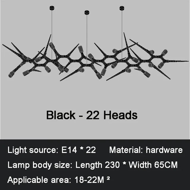 Postmodern Novelty LED Chandelier Lighting Luxury Dining Living Room Creative Long Hanging Lamp Restaurant Villa Lobby Fixtures