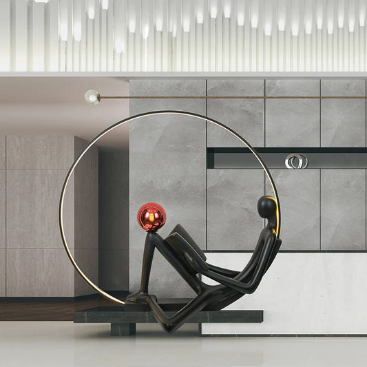 Postmodern figure sculpture floor lamp creative living room hotel villa staircase abstract art decoration large decoration