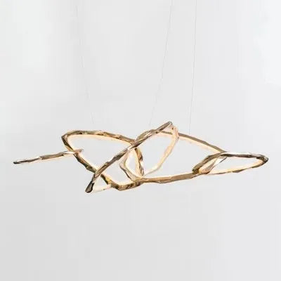 Postmodern light luxury all copper dining room bar chandelier living room villa creative art simple atmosphere chandelier