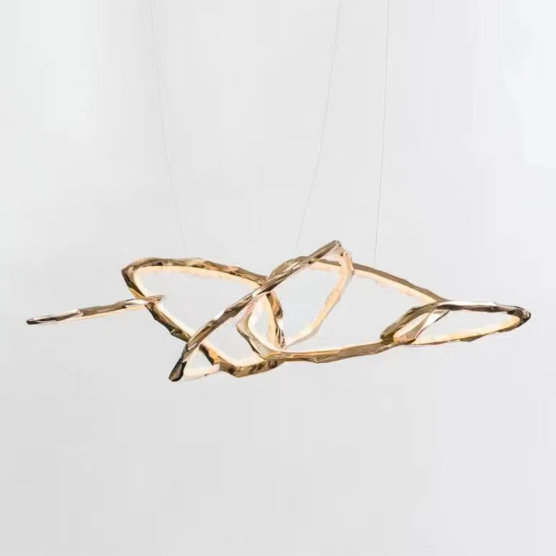 Postmodern light luxury all copper dining room bar chandelier living room villa creative art simple atmosphere chandelier