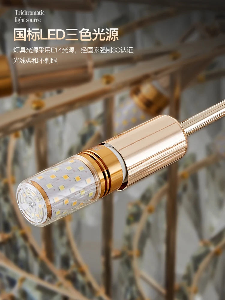 Postmodern light luxury chandelier restaurant dining room atmosphere villa lighting package new living room simple crystal lamp