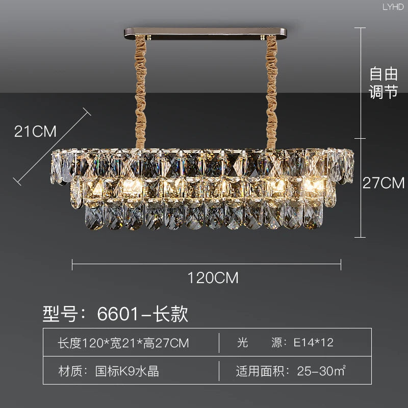 Postmodern light luxury chandelier restaurant dining room atmosphere villa lighting package new living room simple crystal lamp