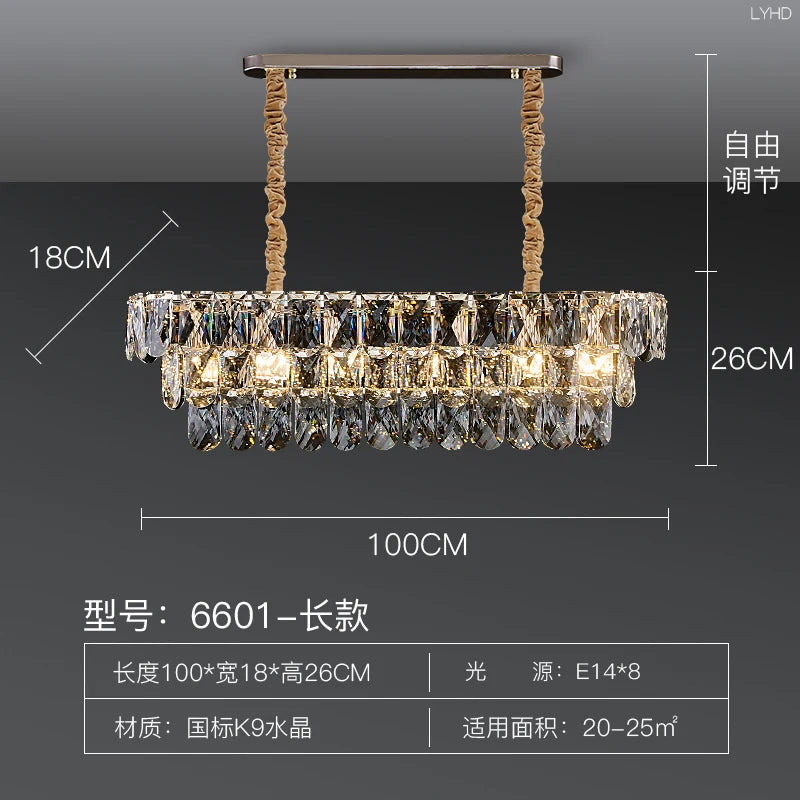 Postmodern light luxury chandelier restaurant dining room atmosphere villa lighting package new living room simple crystal lamp