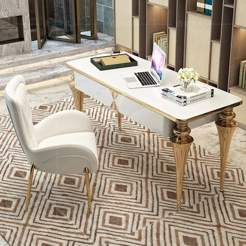 Postmodern minimalist office desk, stainless steel painted computer desk, consulting desk