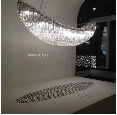 Postmodern window hotel lobby restaurant living room space decoration chandelier art duplex building villa hanging lamps