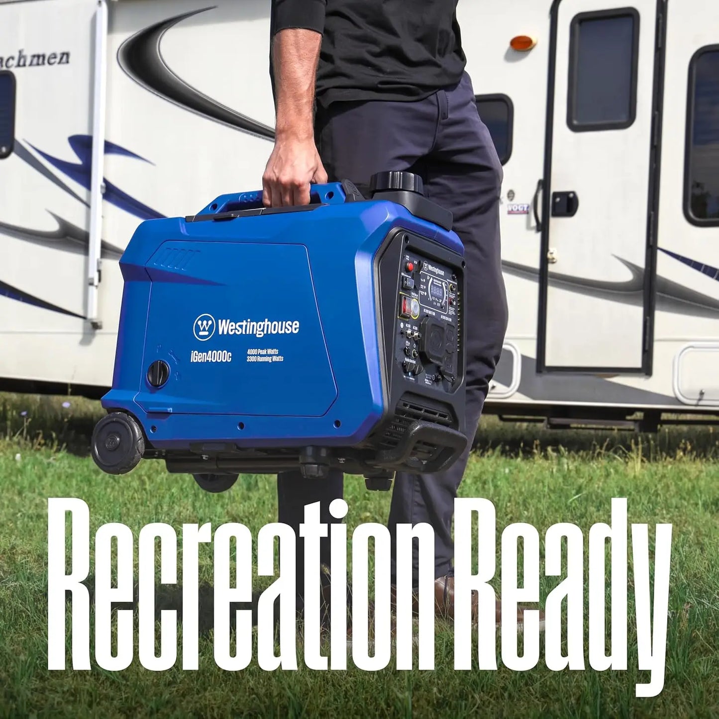 Power Equipment 4000 Peak Watt Super Quiet Portable Inverter Generator Remote Electric Start with Auto Choke RV Ready 30A Outlet