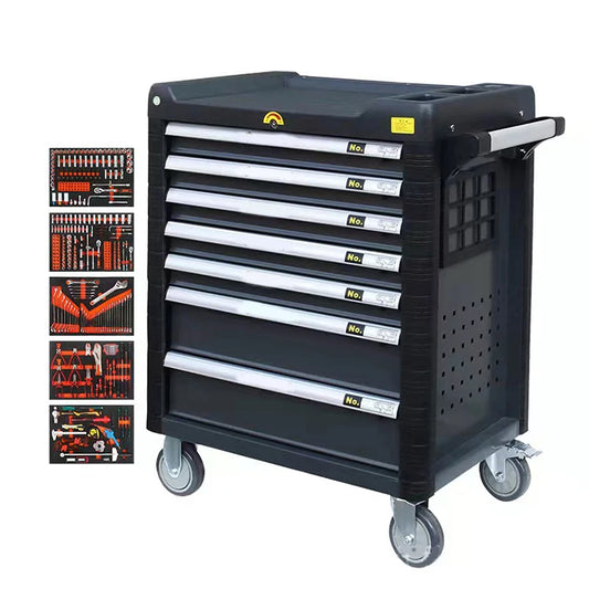 Profession elle 369-teilige Rollschrank-Werkzeugwagen-Aufbewahrung mit 7-Schubladen-Toolkit
