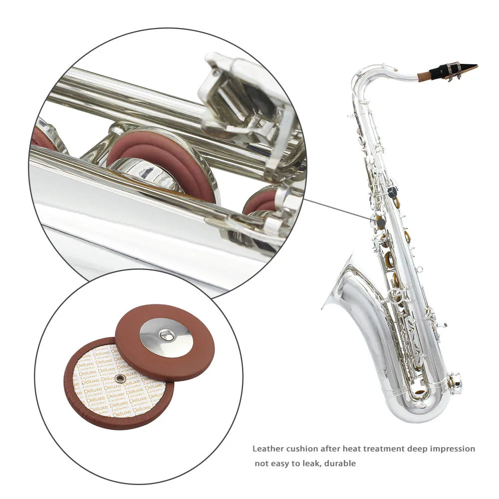 Professional Bb Tenor Saxophone Brass Lacquered Gold B Flat Sax Musical  Woodwind Instrument With Case Mouthpiece Accessories