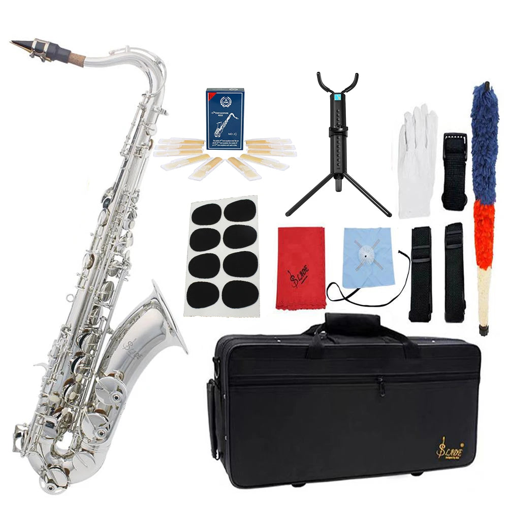 Professional Bb Tenor Saxophone Brass Lacquered Gold B Flat Sax Musical  Woodwind Instrument With Case Mouthpiece Accessories