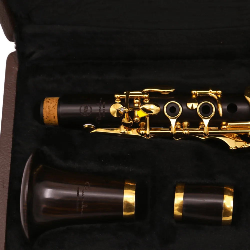 Professional Eb 18 Keys Clarinet Ebony Wood Clarinet Gold Plated Key E fFat Sweet Tone