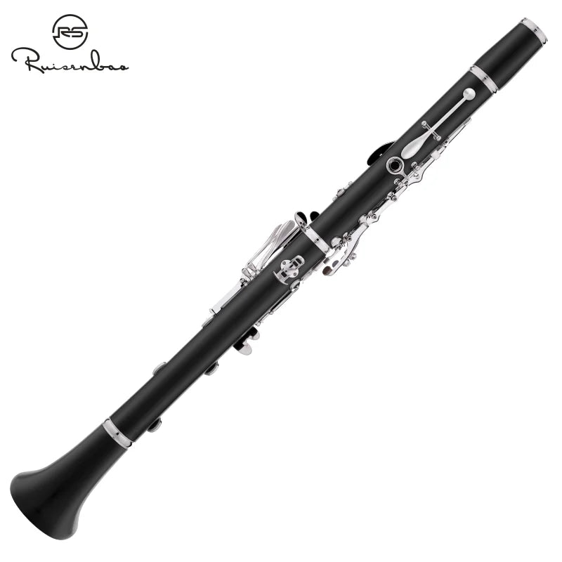 Professional Grenadilla Ebony Wooden Bb Soprano18 Key Clarinet Silver plated Keys Italian Pads With Case