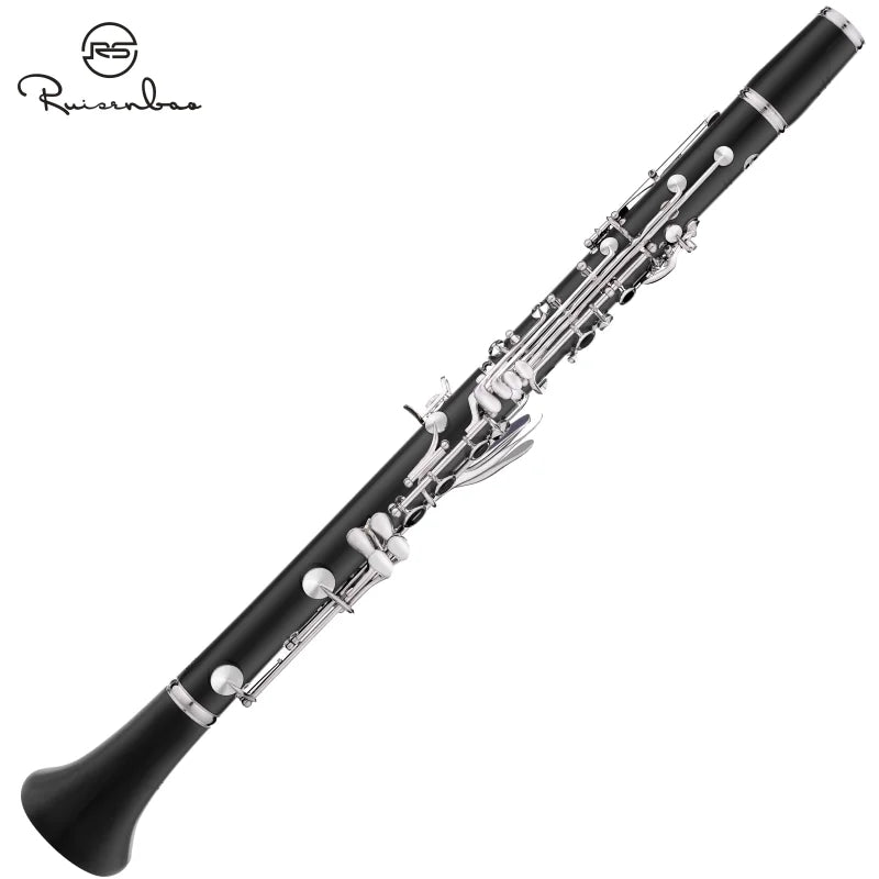 Professional Grenadilla Ebony Wooden Bb Soprano18 Key Clarinet Silver plated Keys Italian Pads With Case