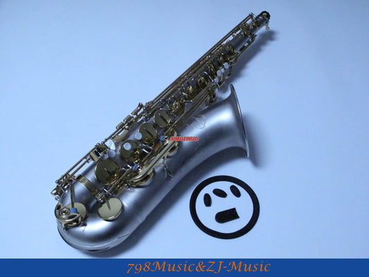Professional New Satin Nickel Tenor sax High F# saxophone With Case FREE LORICO ACCESSORY