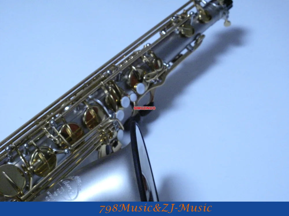 Professional New Satin Nickel Tenor sax High F# saxophone With Case FREE LORICO ACCESSORY