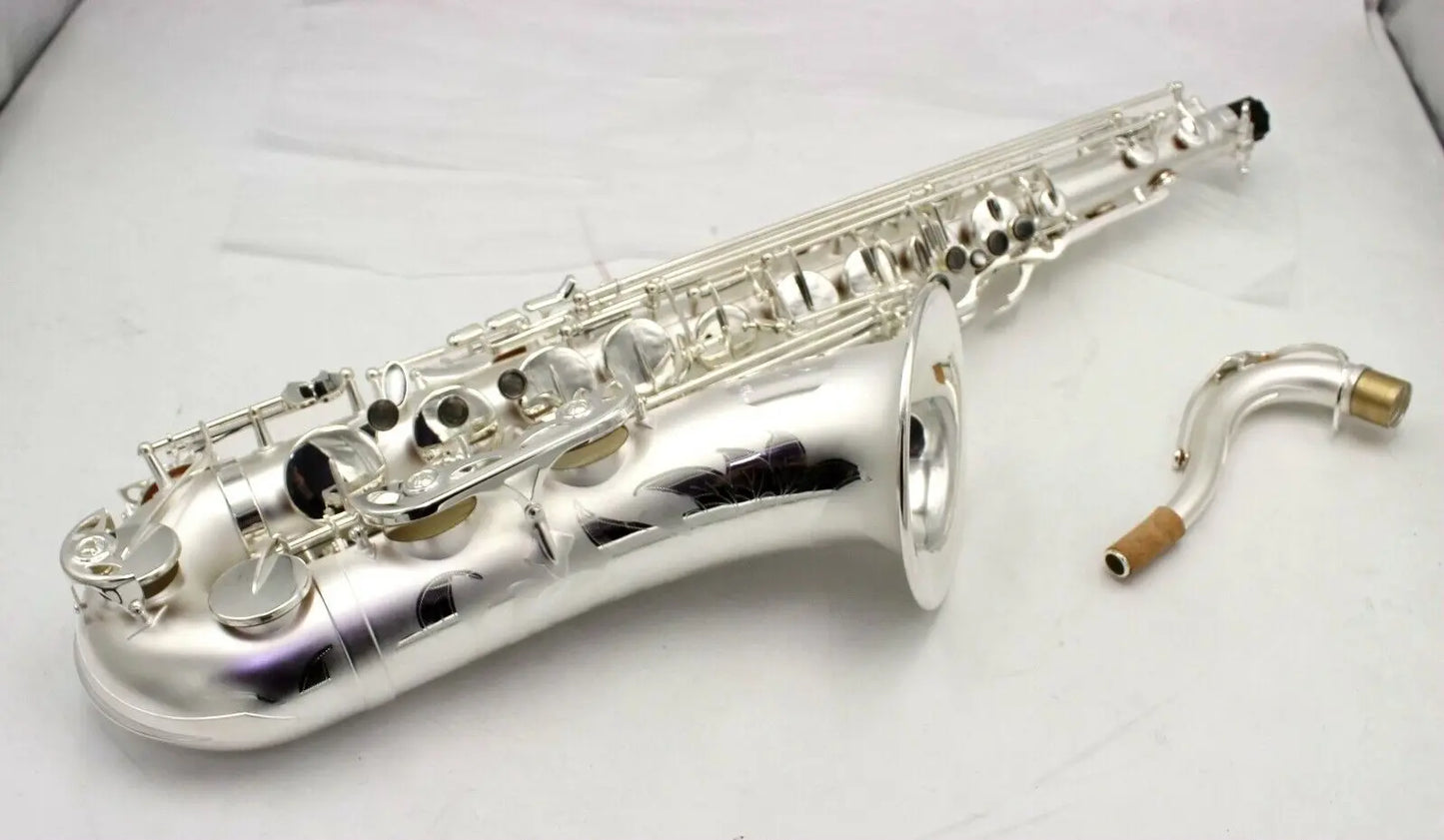 Professional New satin silver plated Tenor Saxophone tenor sax R54 type by music