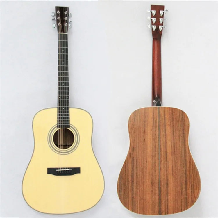 Professional Wholesale Handmade 41" Glossy Matt Paint Folk String Musical Instrument Solid Spruce Mahogany Ebony Acoustic Guitar