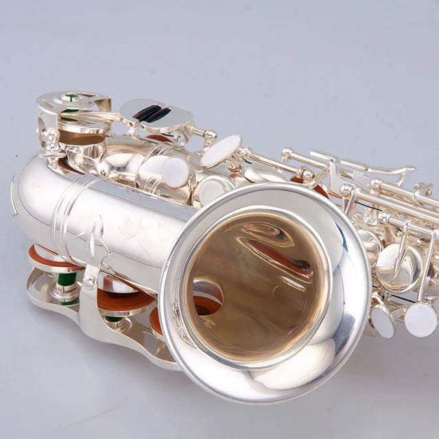 Professional silver plated Curved soprano saxophone with Premium sax bags and accessories