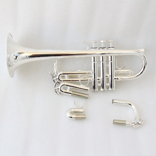 Professional trumpet for sale silver plated Eb/D special hexagonal valves trumpet