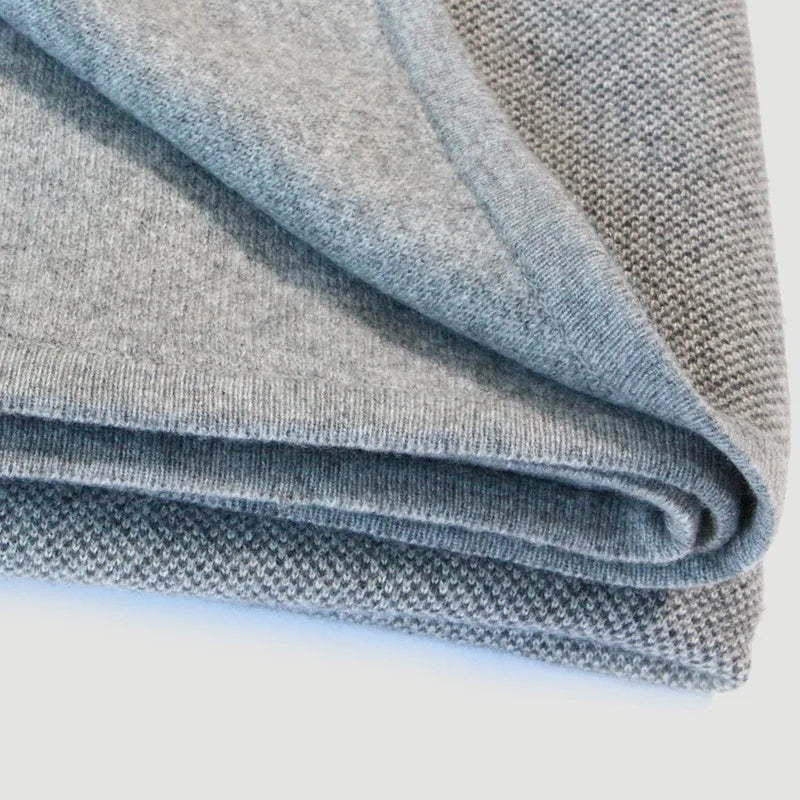 Pure color Cashmere carpet Blanket  Knitted  Warm Thick Cashmere Thick cashmere Large Stole Oversize Bed sheet Large Shawl  Gray