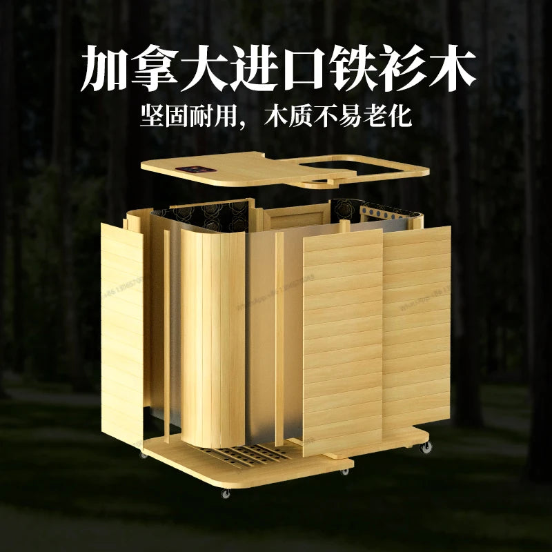 Pushing and pulling sweat steaming bucket, far infrared spectrum, sweat steaming room, household single person half body hologra