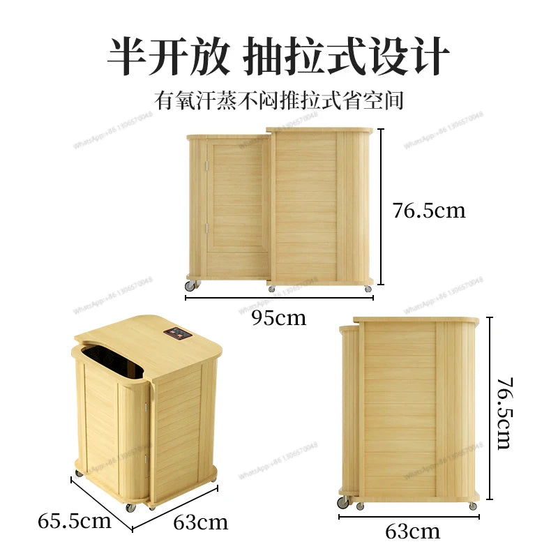 Pushing and pulling sweat steaming bucket, far infrared spectrum, sweat steaming room, household single person half body hologra