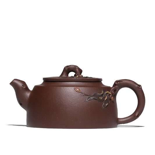 Qiusuo-Handmade Zisha Teapot, Yixing Handmade Pot, Kung-Fu Teaware, Purple Clay, Drinkware for Puer, Green, Black, Chinese Tea
