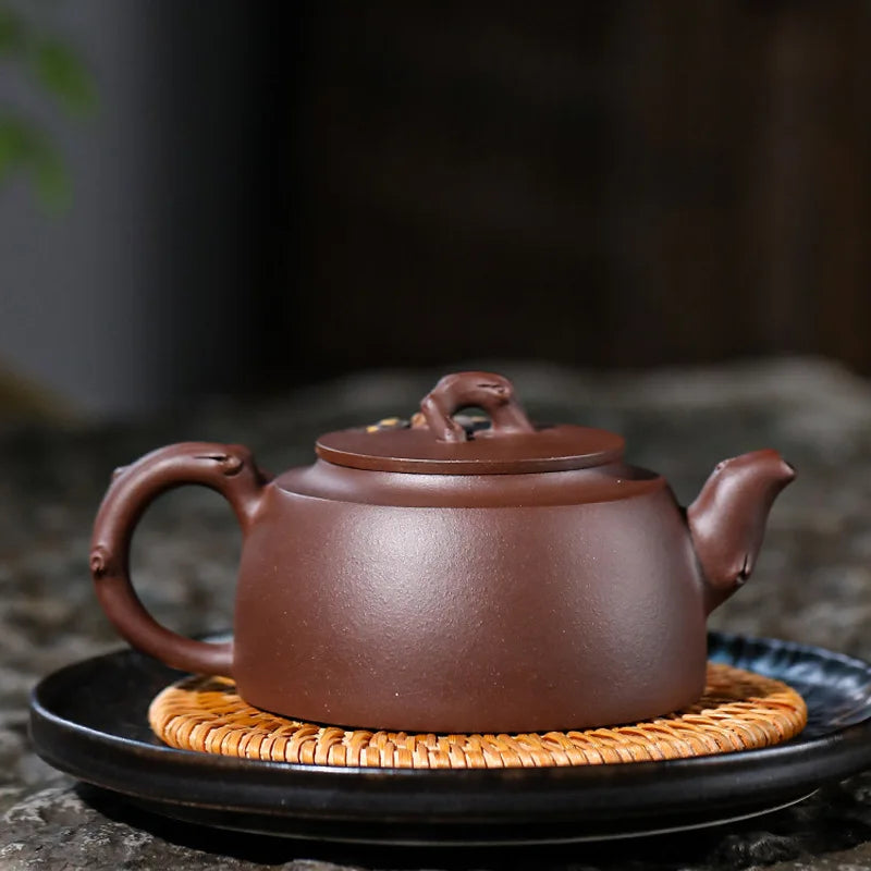 Qiusuo-Handmade Zisha Teapot, Yixing Handmade Pot, Kung-Fu Teaware, Purple Clay, Drinkware for Puer, Green, Black, Chinese Tea