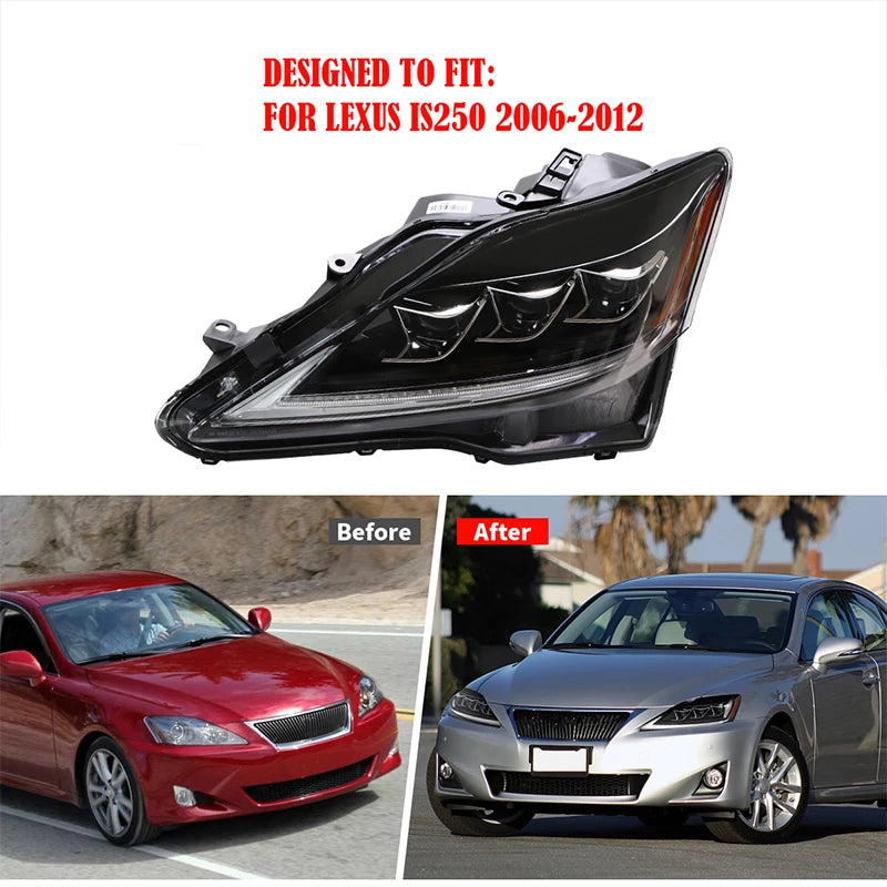 RTS LED Headlight Assembly für LEXUS 2006-2013 IS250 IS350/2008-2014 IS F/2010-2015 SEDAN C CF Free verschiffen zu USA & Europe