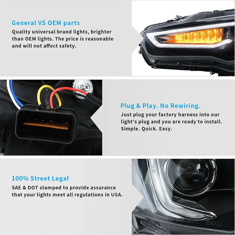 RTS LED Scheinwerfer Für  Lancer EVO 2008-UP Dual Strahl Scheinwerfer Montage mit Sequentielle Blinker Für Lancer