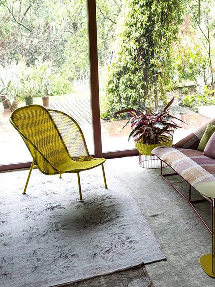 Rattan sofa balcony small tables and chairs lazy recliner art tea table garden outdoor courtyard