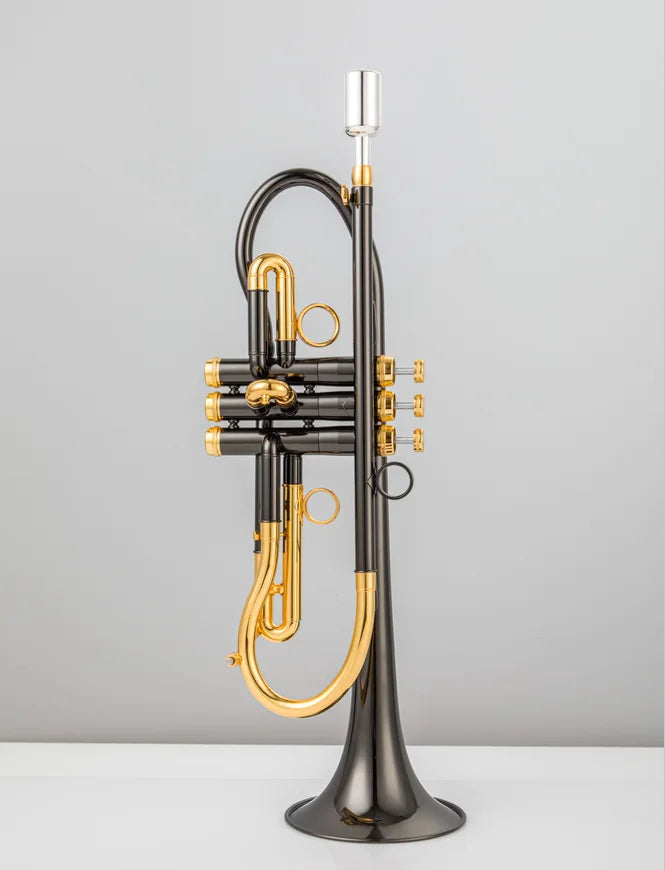 MMOOKA Real Pictures MARGEWATE Bb Tune Trumpet Black Nickel-Plated Brass Professional Musical Instrument With Case Nozzle