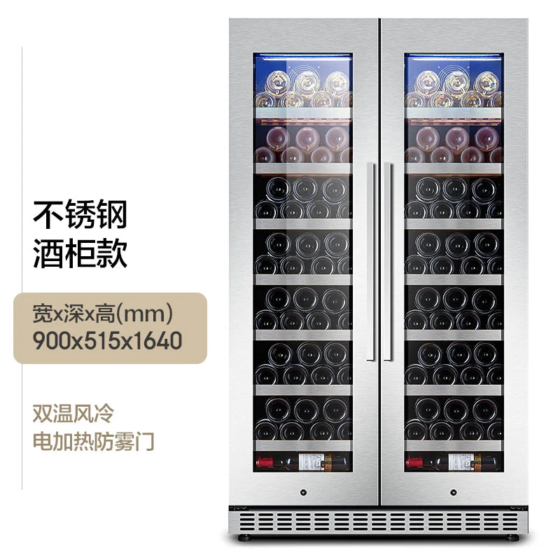 Red wine cabinet, constant temperature ice bar, double door household living room, air-cooled embedded refrigerated tea refriger