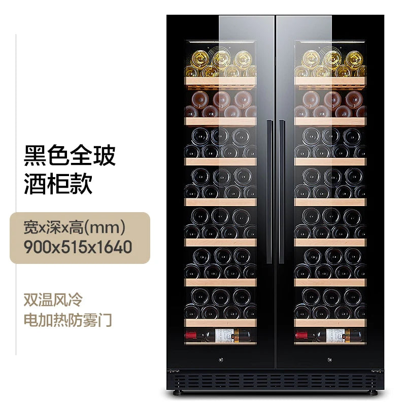 Red wine cabinet, constant temperature ice bar, double door household living room, air-cooled embedded refrigerated tea refriger