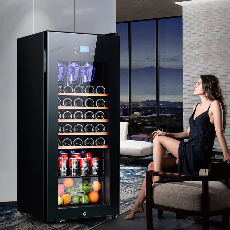 Red wine cabinet, constant temperature refrigerator, wine cabinet, ice bar, household living room, small tea preservation freeze